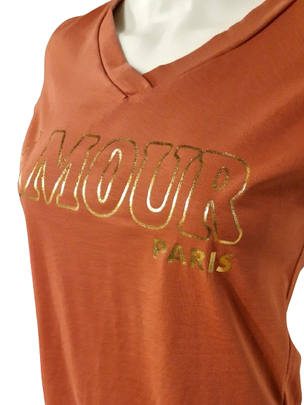 T-Shirt "Amour Paris" Marsala