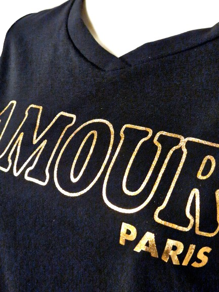 T-Shirt "Amour Paris" Schwarz