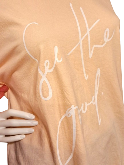 T-Shirt "See the good" Apricot