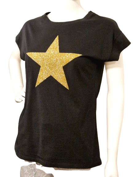 T-Shirt Glitter Star Gold