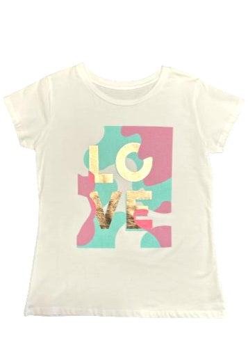 T-Shirt Love Aqua-Lila